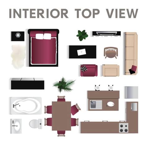 Muebles, planta en color vector. Best Interior Designer Illustrations, Royalty-Free Vector ...