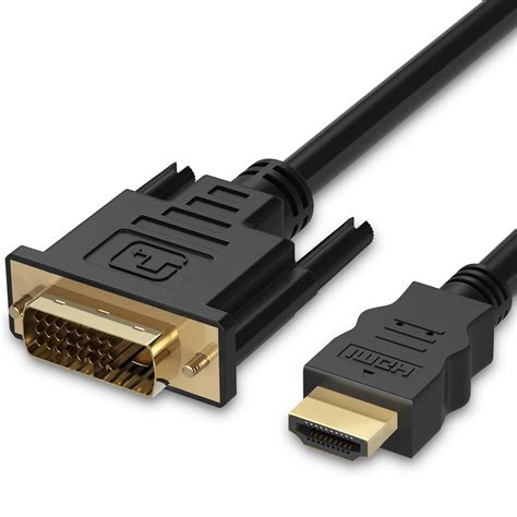 Hdmi To Dvi Cable 6 Ft Fosmon Dvi D To Hdmi Cord Bi Directional Gold