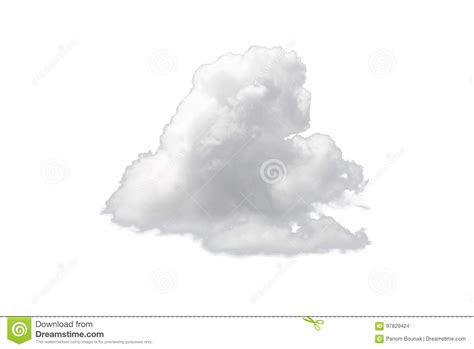 Nature Single White Cloud Isolated On White Background