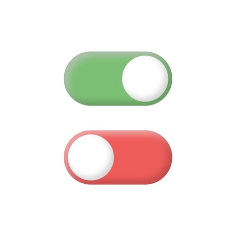 Premium Vector 3d Toggle Switch Buttons On And Off Icon In Green And