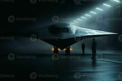 Ai Generated A Stealth Bomber Emerges From The Shadows 35359128 Stock