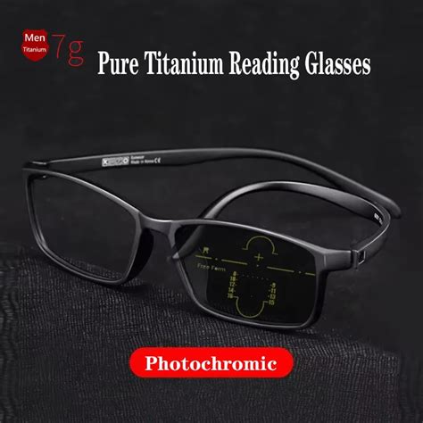 titanium photochromic progressive reading glasses men multifocal bifocal presbyopic glasses