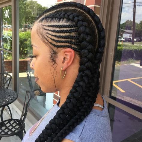 Two braids are better than one, don't you think so? 2 Goddess Braids with Weave | New Natural Hairstyles