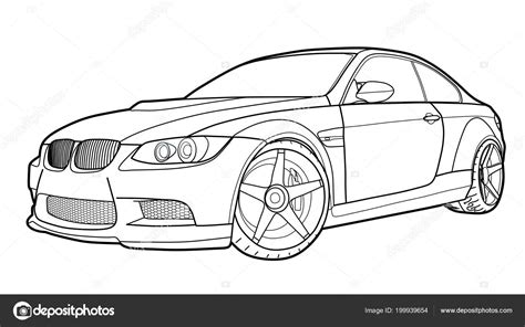 Het bedrijf is opgericht in 1916 en heeft zijn hoofdkantoor in münchen beieren. Vector tekenen van een platte sport auto met zwarte lijnen ...