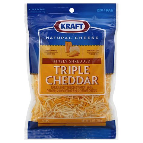 Kraft Finely Shredded Cheese Triple Cheddar 8 Oz 226 G Shop Your