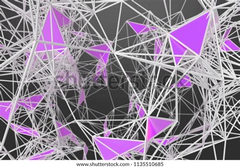 3d Render Abstract Plexus Geometry Stock Illustration 1135510685