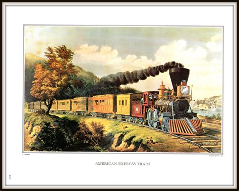 Currier And Ives Printthe American Express Train Vintage Etsy