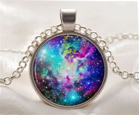 Space Jewelry Galaxy Necklace Fox Fur Nebula Pendant Sun Etsy