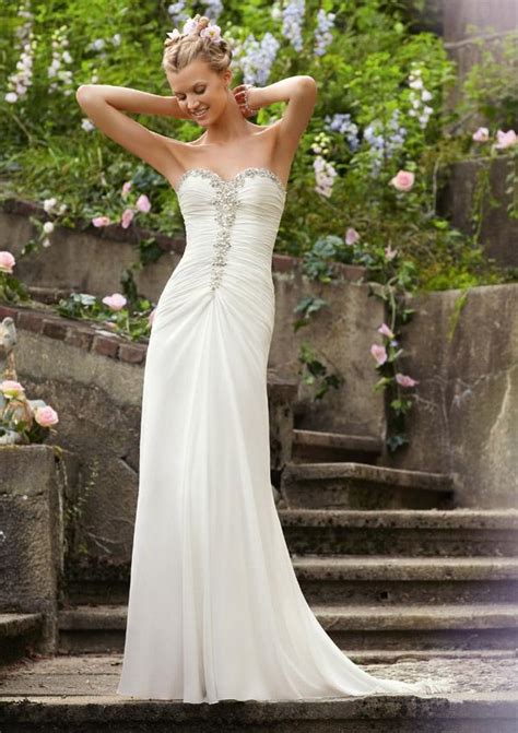 Wanweier Wedding Dresses For Second Marriages Hot Diamante Beaded Embroidery On Delicate