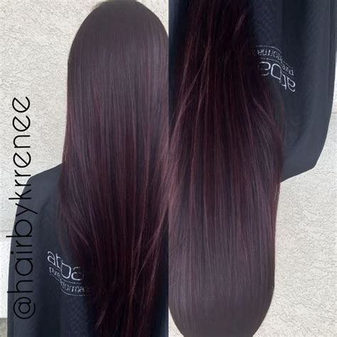 Dark purple hair color is the subtle and iridescent way to wear purple hair. dark brunette hair with subtle purple tint - Google Search ...