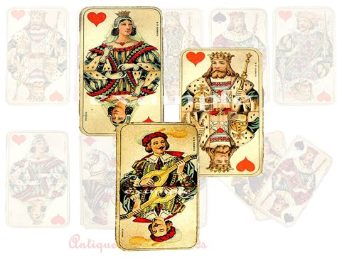 Antique French Playing Cardsdigital Collage By Cloud9kreations