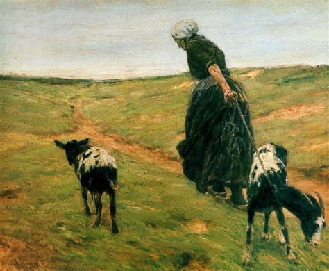 Женщина с козами картина — Макс Либерман