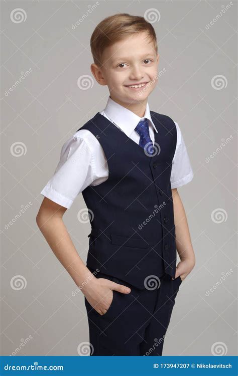 Boy In School Uniform Shirt Vest Stock Image Image Of Schoolboy Suit