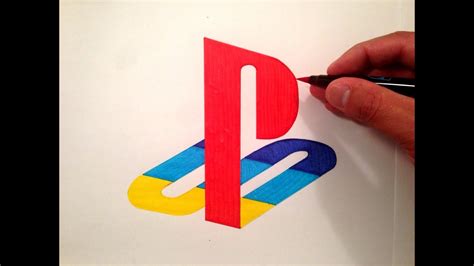 How To Draw The Playstation Logo Youtube