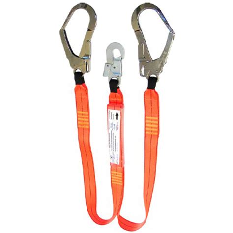 Lifttech Double Lanyard With Shock Absorber And Scaffold Hooks