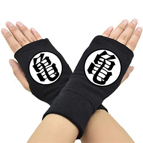 Stageya Anime Cosplay Gloves Winter Black Cotton Half Finger Printed