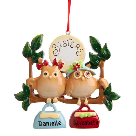 Shopping for a christmas gift can be quite challenging, but finding a present that stands out from every other one under the tree? Sister Gift - 2 Owl Sisters Personalized Christmas ...