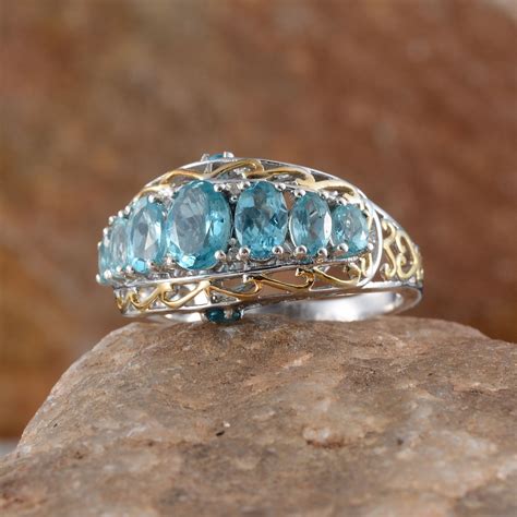 Madagascar Paraiba Apatite Malgache Neon Apatite And Diamond Ring In