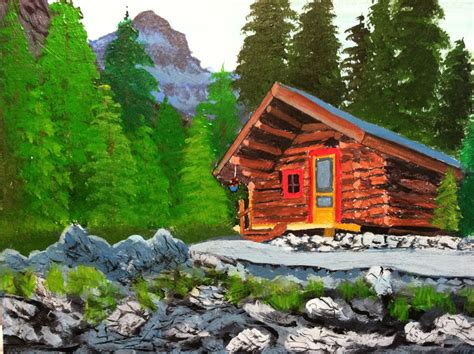 Mountain Cabin Acrylic Art Pinterest