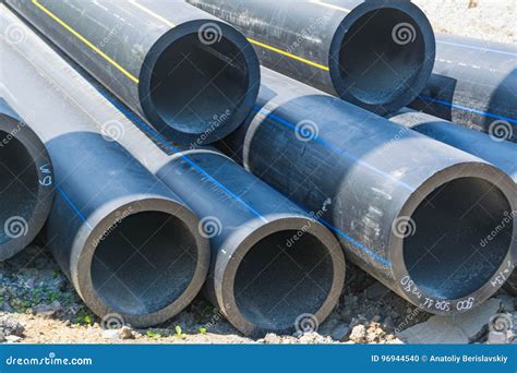 Thick Walled Water Pipes Of Large Diameter Pvc Stock Photo Image Of