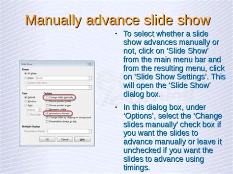 Advanced Presentations Slide Show Settings
