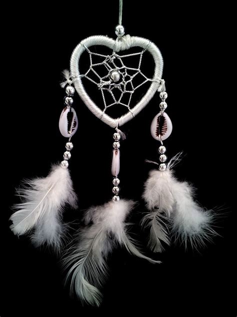 Heart Shaped Dream Catcher With Feathers Car Or Wall Hanging Ornament