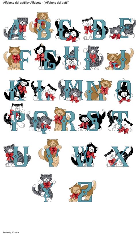 Cat Alphabets Individual Cat Cross Stitch Projects Are Listed Below