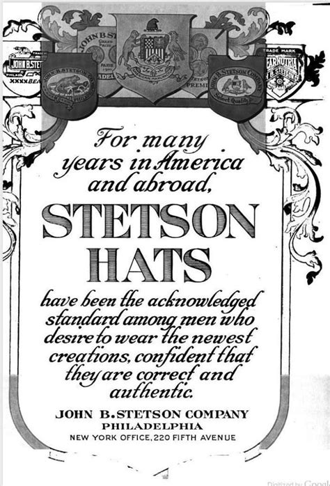 Stetson 1915 Hats For Men Vintage Ads Stetson