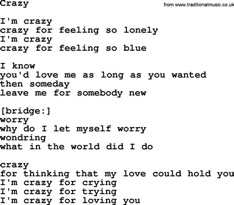 Willie Nelson Song Crazy Lyrics