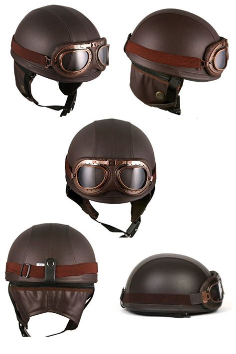 Vintage German Style Half Motorcycle Biker Helmets | Biker ...