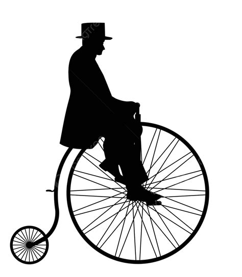 Gentleman On Penny Farthing Silhouette Cycle Farthing Panny Vector