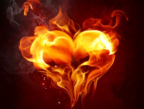 Download Flame Fire Artistic Heart Hd Wallpaper