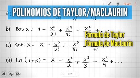 Polinomios De Maclaurin Y Formula De Taylor Ejercicios Resueltos YouTube