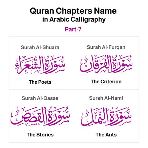 Premium Vector Quran Chapter Name Surah Al Furqan Surah Al Shuara
