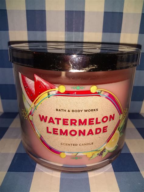 Brand New Unburned Bath And Body Works 3 Wick Candle In Watermelon Lemonade Scent Bath And