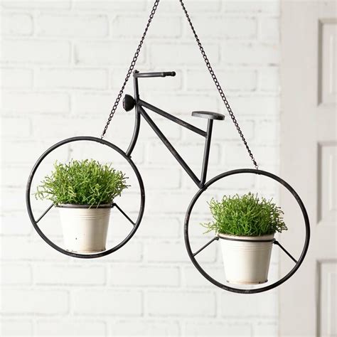 Country HANGING BICYCLE PLANTER Farmhouse Pot Rustic Metal Garden Yard