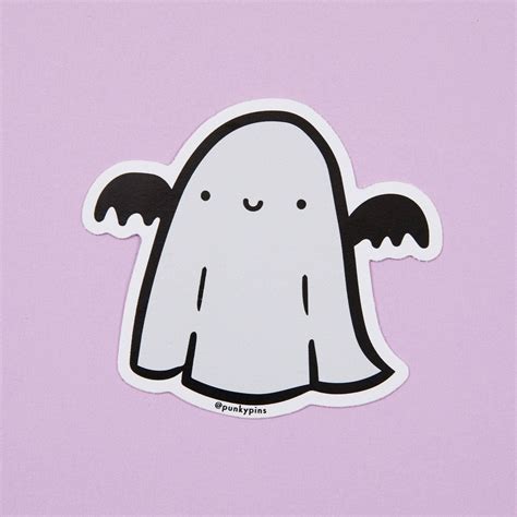 Cute Ghost Bat Vinyl Sticker Punkypins