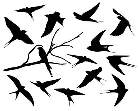 Swallow Silhouette Clipart Bird Silhouette By Theclipartpress