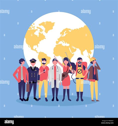 Labor Day World People Occupation Vector Illustration Stock Vector