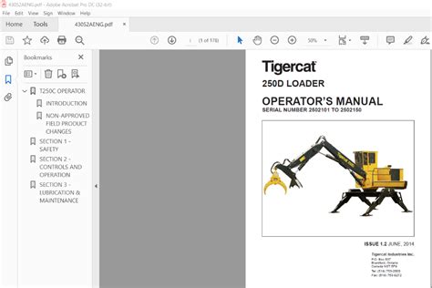 Tigercat D Loader Operators Manual Sn Pdf