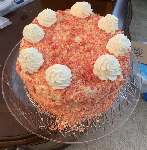 Homemade Strawberry Shortcake Ice Cream Cake I Made For A Coworkers