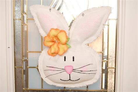 Easter Spring Burlap White Bunny Door Hangergreeter Wall Decor Via