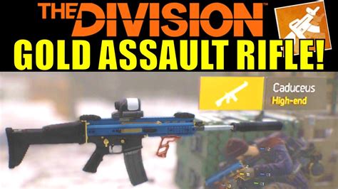 The Division Beta Caduceus High End Gold Assault Rifle AMAZING YouTube