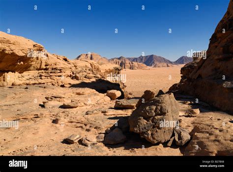 Desert Of Wadi Rum In Jordan Arabia Stock Photo Alamy