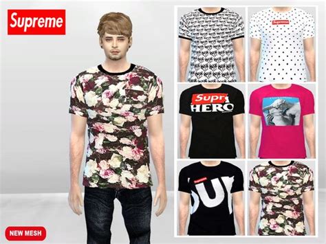 Mclaynesims Large Supreme T Shirts Request Sims 4 Clothing