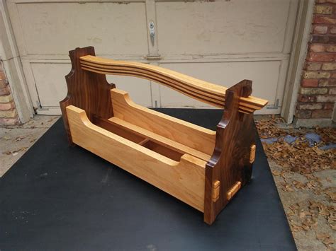 White Oak And Walnut Carpenters Tool Caddy Wood Tool Box Wooden