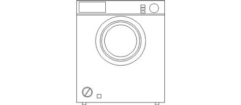 Washing Machine Elevation View In Autocad Cad Library