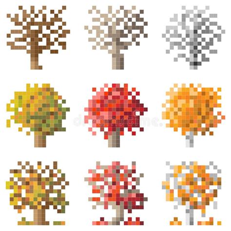 Fall Tree Pixel Art