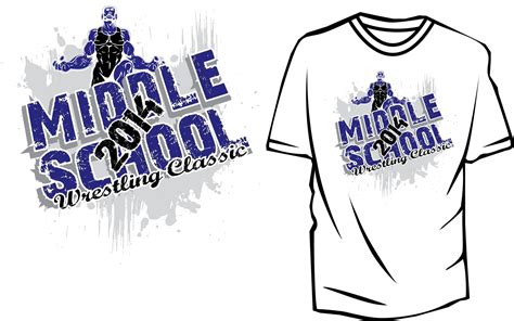 Tshirt Vector Logo Design3 Color For 2014 Middle School Wrestling