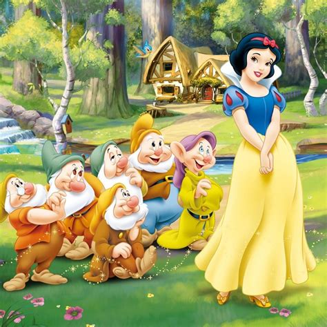 Princess Snow White And The Seven Dwarfs Modern Cross Stitch Pattern Counted Cross Stitch